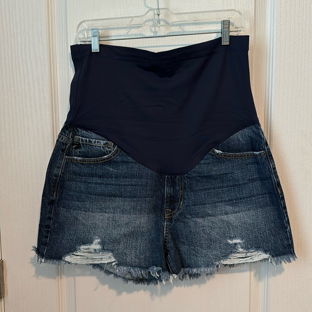 KanCan Distressed Maternity Shorts